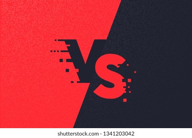 Versus screen. VS abstract background. Versus logo vs letters for sports and fight competition. Vector illustration.