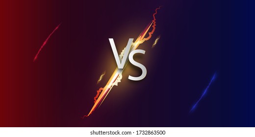 Versus screen. Vs battle background.