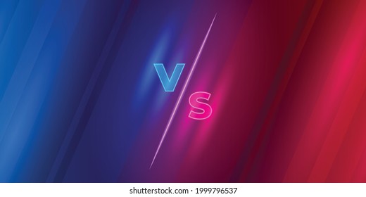 Versus Screen Or Vs Battle Headline On Red And Blue Background Vector Illustration