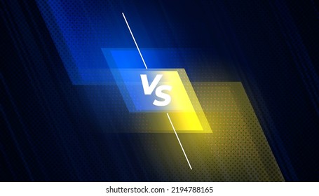 Versus screen or Vs battle headline on Red and Blue Background vector illustration