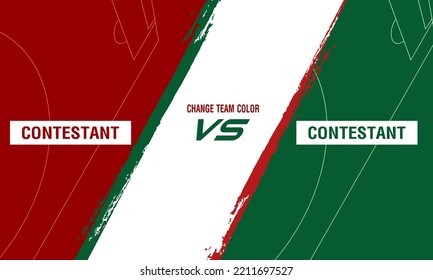 Versus Screen. Vs Battle Headline, Conflict Duel Between  Teams. Confrontation Fight Competition. Vector Background