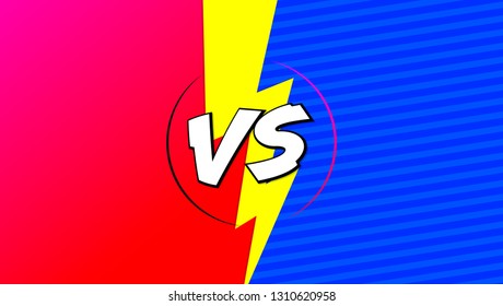 Versus screen, vs horizontal poster design template, fight backgrounds against each other, red and blue, web banner, vector illustration