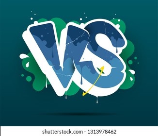 Versus screen, vs letters. Battle vs match, game concept competitive vs. Vector colors illustration