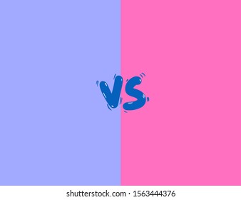 Versus  screen. VS logo. Decorative battle cover with lettering and copy space. Template for banner for competition. Vector illustration.