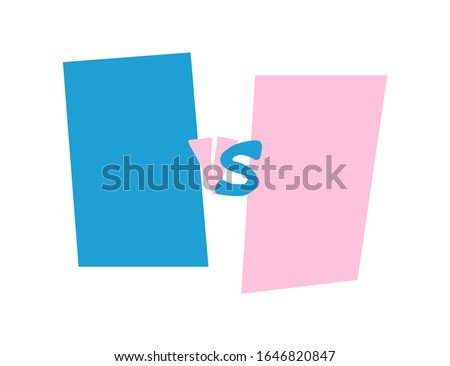 Versus  screen. VS sign with copy space. Stylized versus word with copy space. Template for flyer for competition. Vector illustration.
