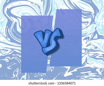 Versus screen. Vs symbol with divider. Confrontation background with space for text. Banner template for battle, match, challenge, sport, duel, competition, choice. Vector color illustration.