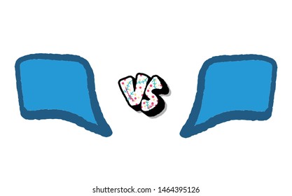 Versus screen. Vs symbol with divider. Confrontation background with space for text. Banner template for battle, match, challenge, sport, duel, competition, choice. Vector color illustration.