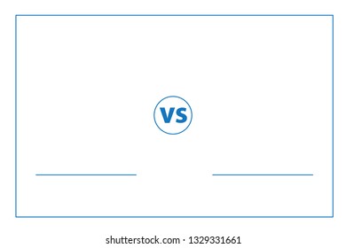 Versus screen.Banner in a simple flat line style.
Football field. Blue and white color.