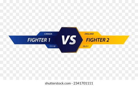 Versus sign. Battle scoreboard vector illustration