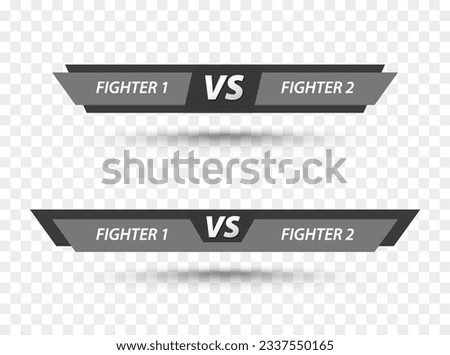 Versus sign. Battle scoreboard vector illustration
