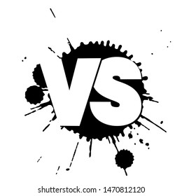 Versus sign. black and white sign. versus blot symbol. Vector illustration