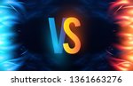 Versus Sign with Burning Fire Effect. Power Space.