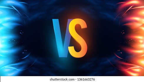 Versus Sign with Burning Fire Effect. Power Space. svg