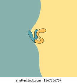 Versus  sign with copy space. VS screen. Decorative battle cover with lettering. Template for banner for competition. Vector illustration.