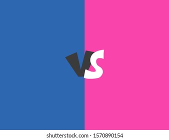 Versus  sign with copy space. VS screen. Decorative battle cover with lettering and copy space. Template for banner for competition. Vector illustration.