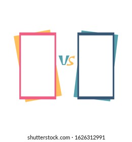 Versus  sign with copy space. VS screen. Decorative battle cover with lettering. Template for banner for competition. Vector illustration.