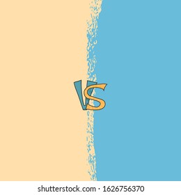 Versus  sign with copy space. VS screen. Decorative battle cover with lettering. Template for banner for competition. Vector illustration.