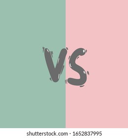 Versus  sign with copy space. VS screen. Decorative battle cover with lettering and copy space. Template for banner for competition. Vector illustration.