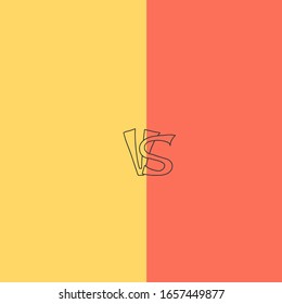 Versus  sign with copy space. VS screen. Decorative battle cover with lettering and copy space. Template for banner for competition. Vector illustration.