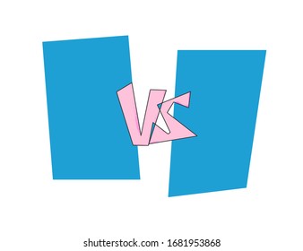 Versus  sign with copy space. VS screen. Decorative battle cover with lettering. Template for banner for competition. Vector illustration.