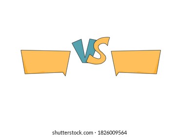 Versus  sign with copy space. VS screen. Decorative battle cover with lettering. Template for banner for competition. Vector illustration.