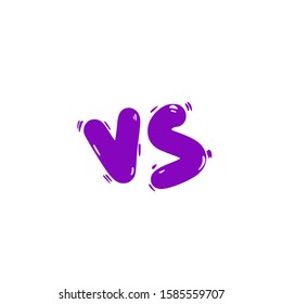 Versus  sign isolated. VS symbol. Decorative battle element with lettering. Template for banner for competition. Vector illustration.