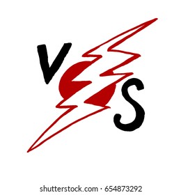Versus sign like opposition. concept of confrontation, together, standoff, final fighting. isolated on white background. VS