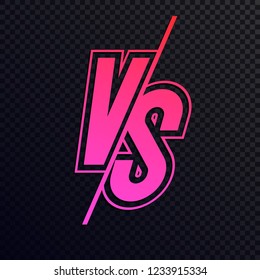 Versus sign modern neon gradient style red color isolated transparent background for battle  sport  competition  contest  match game  announcement two fighters  VS icon  Vector 10 eps
