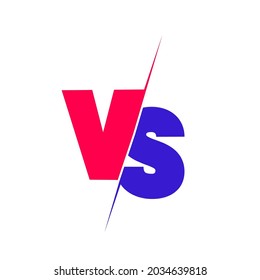 Versus sign. red and blue symbol. Vector illustration