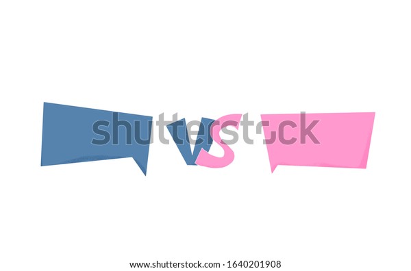 Versus  sign
with speech bubbles isolated on white background. VS screen.
Decorative battle cover with lettering and copy space. Template for
banner for competition. Vector
illustration.