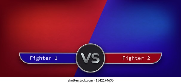 Versus Sport Battle Background . Boxing Match Poster . Red Vs Blue . 