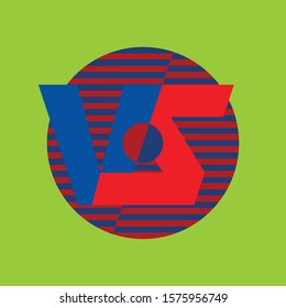 Versus Sport competition sign on green background. Vector illustration