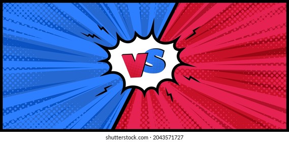 Contra el marco cómico de superhéroes. Diseño de historietas de semitono para campeonatos y discusiones. Fondo de la ilustración del vector