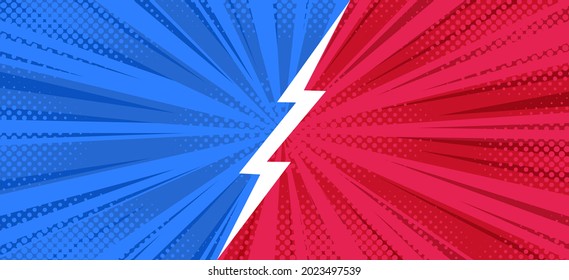 Símbolo en el fondo cómico de las batallas con bengala. Diseño cómico de semitono. Fondo de la ilustración del vector