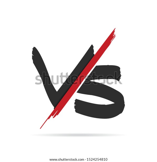 Versus Symbol Icon Shadow Vector Illustration Stock Vector