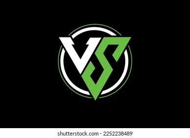 Versus symbol. Letters v s of on a black background..