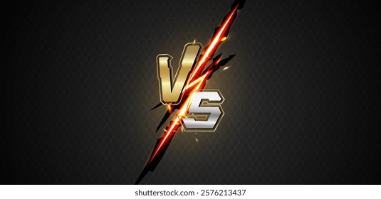 Versus template background with glowing light vector editable