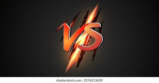 Versus template background with glowing light vector editable