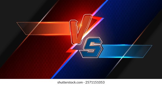 Versus template background red and blue vector