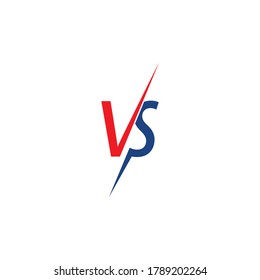 Versus text or vs letter vector design