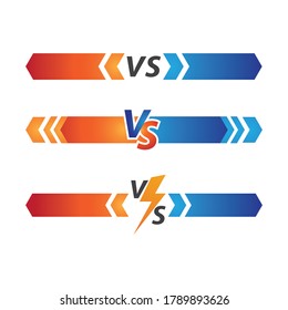 Versus text or vs letter vector design