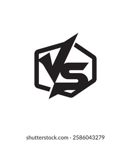 Versus text or vs lettering vector illustration design