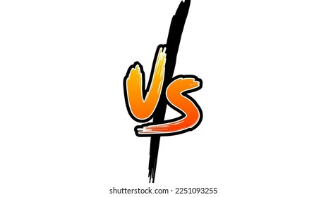 Versus VS battle in flat comic style, lightning bolt. Competitions between participants, fighters or teams. Vector illustration