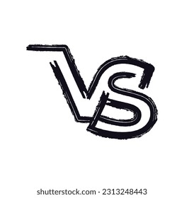 Versus or VS Brush Stroke Letter Logo Design