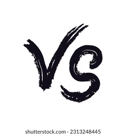 Diseño del logotipo de la letra de trazo de pincel versus VS