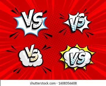 versus, vs comic book, pop art vector illustration background