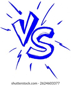 Versus VS Comic Crayon Chalk Drawing Vector