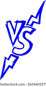 Versus VS Comic Crayon Chalk Drawing Vector