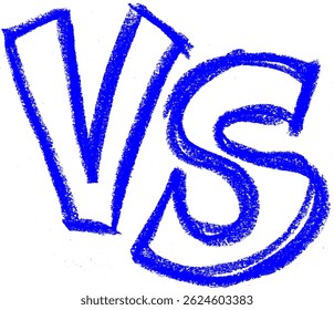Versus VS Comic Crayon Chalk Drawing Vector