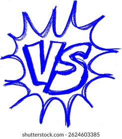 Versus VS Comic Crayon Chalk Drawing Vector